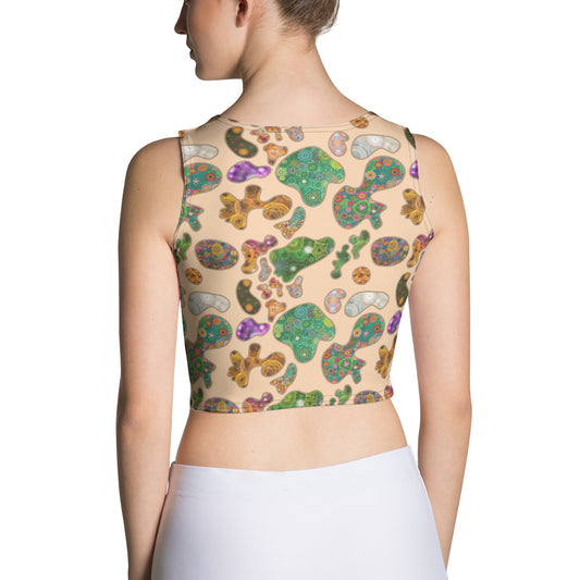 Light Terrain: a Patterned Spirograph Collage All-Over Print Crop Top