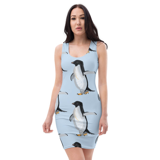 Spirograph Adelie Penguin Bird Sublimation Cut & Sew Dress