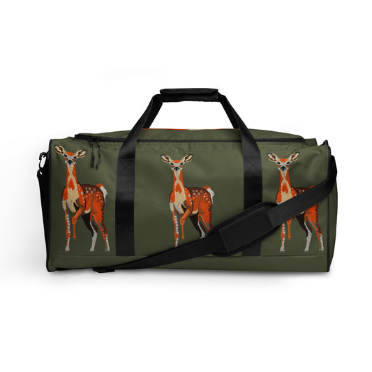Spirograph Patterned Baby Deer Fawn Collage Duffle bag