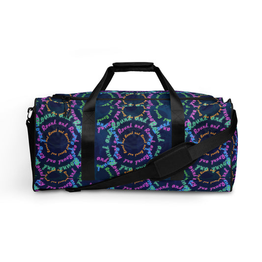 Round and Round: a Patterned Spirograph Collage All-Over Print Duffle Bag