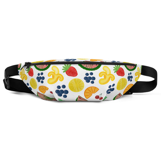 Feeling Fruity: a Patterned Spirograph Collage All-Over Print Fanny Pack