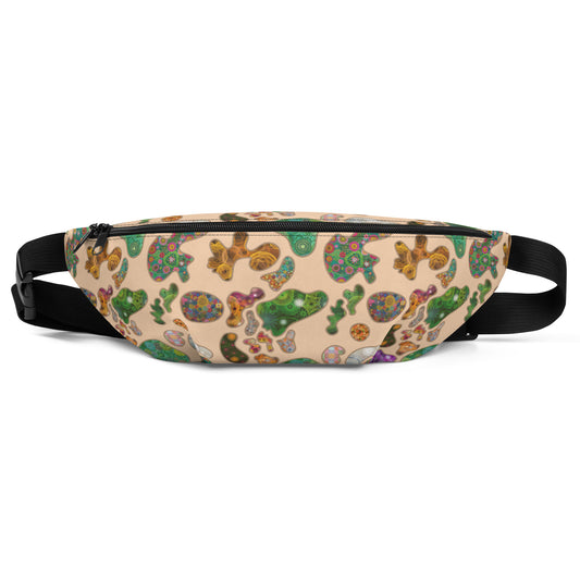 Light Terrain: a Patterned Spirograph Collage All-Over Print Fanny Pack