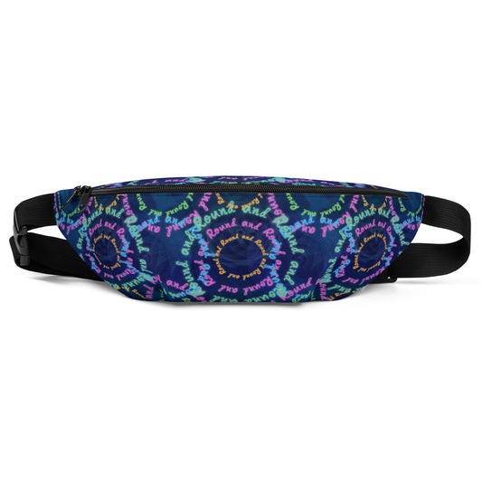 Round and Round: a Patterned Spirograph Collage All-Over Print Fanny Pack