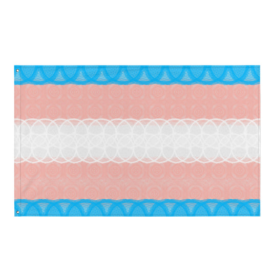 Spirograph Patterned Transgender Flag All over print flag