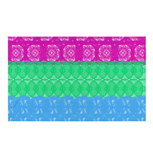 Spirograph Patterned Polysexual Flag All over print flag