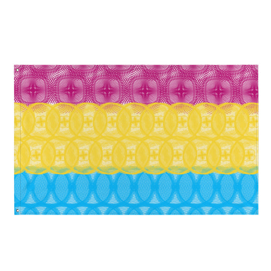 Spirograph Patterned Pansexual Flag All over print flag