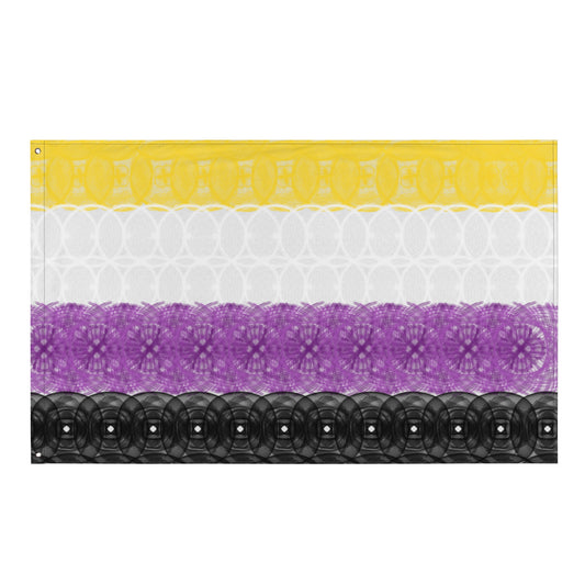 Spirograph Patterned Non Binary Flag All over print flag