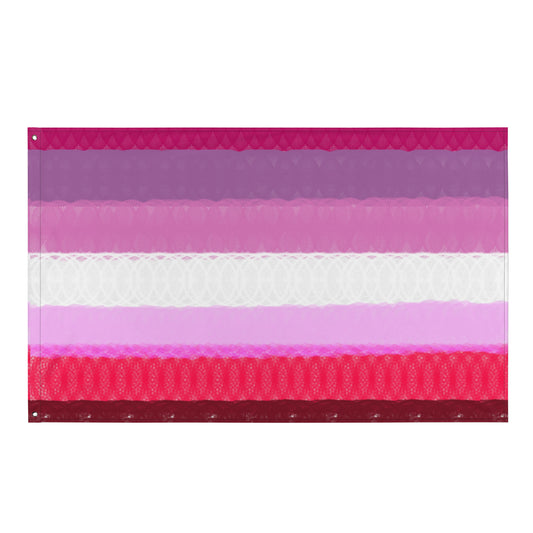 Spirograph Patterned Lesbian Flag All over print flag