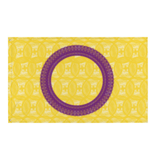Spirograph Patterned Intersex flag All over print flag