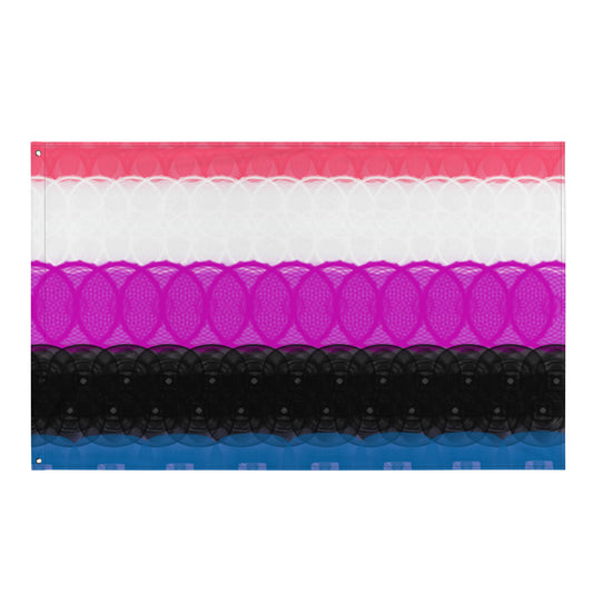 Spirograph Patterned Genderfluid flag All over print flag