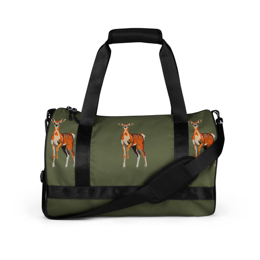 Spirograph Patterned Baby Deer Fawn Collage All-over print gym bag
