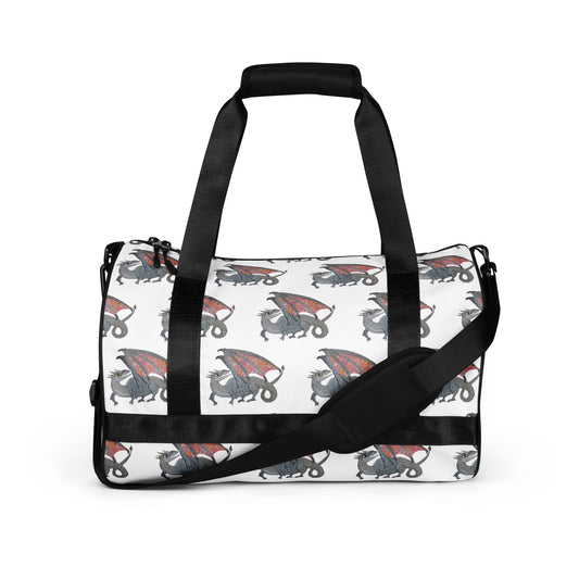 Spiro the Dragon: a Patterned Spirograph Collage All-Over Print Gym Bag