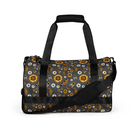 Spirograph Bees Butterflies and blooms Pattern All-Over Print Gym Bag
