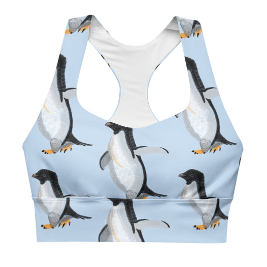 Spirograph Adelie Penguin Bird Longline sports bra