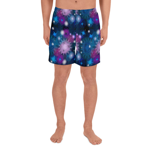 Starlit Supernova: a Patterned Spirograph Collage All-Over Print Men's Recycled Athletic Shorts