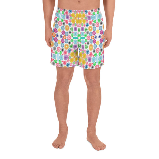 Pretty Pinks: a Patterned Spirograph Collage All-Over Print Men's Recycled Athletic Shorts