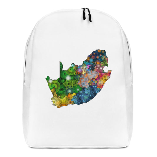Spirograph Patterned South Africa Provinces Map All-Over Print Minimalist Backpack