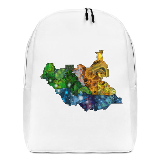 Spirograph Patterned South Sudan States Map All-Over Print Minimalist Backpack