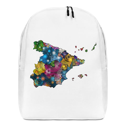 Spirograph Patterned Spain Provinces Map All-Over Print Minimalist Backpack
