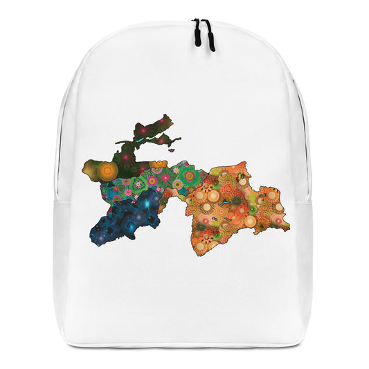 Spirograph Patterned Tajikistan Provinces Map All-Over Print Minimalist Backpack