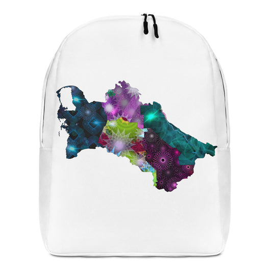 Spirograph Patterned Turkmenistan Regions Map All-Over Print Minimalist Backpack