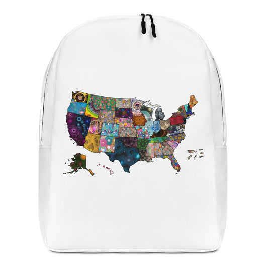 Spirograph Patterned United States of America Map All-Over Print Minimalist Backpack