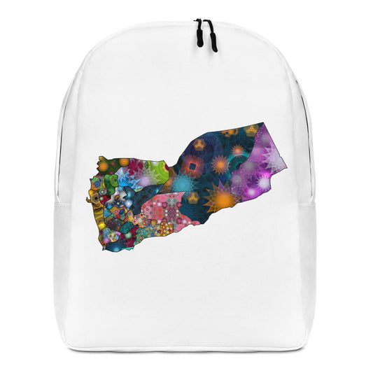 Spirograph Patterned Yemen Governorates Map All-Over Print Minimalist Backpack