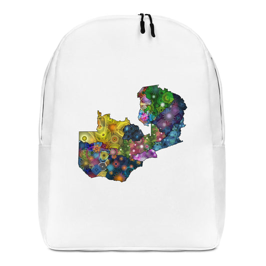 Spirograph Patterned Zambia Provinces Map All-Over Print Minimalist Backpack