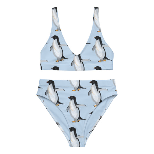Spirograph Adelie Penguin Bird Recycled high-waisted bikini