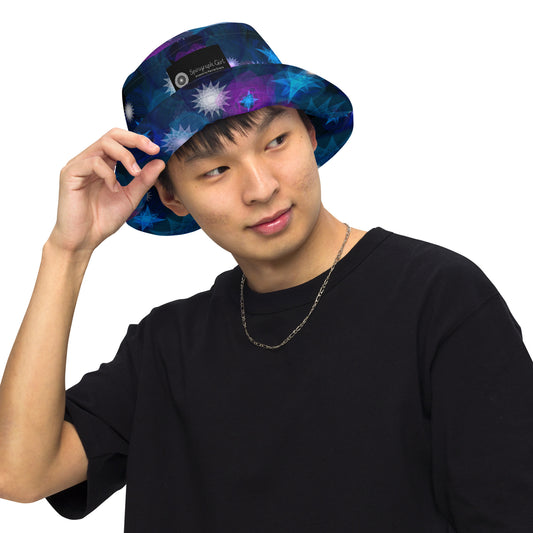 Starlit Supernova: a Patterned Spirograph Collage All-Over Print Reversible Bucket Hat