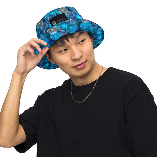 Ocean Patterns: a Patterned Spirograph Collage All-Over Print Reversible Bucket Hat