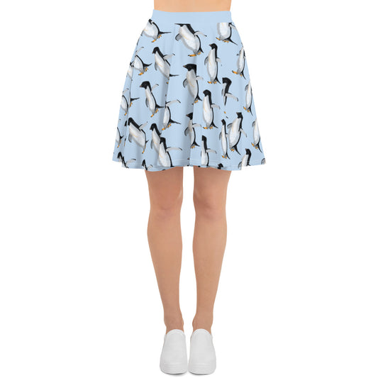 Spirograph Adelie Penguin Bird Skater Skirt