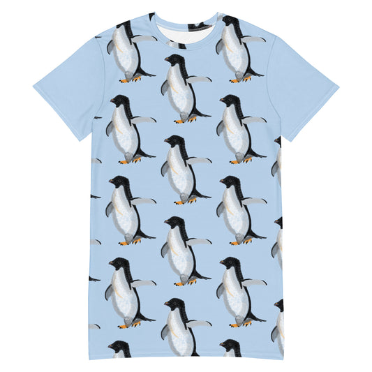 Spirograph Adelie Penguin Bird T-shirt dress