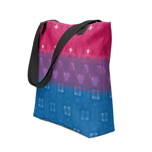 Spirograph Patterned Bisexual Flag All-Over Print Tote