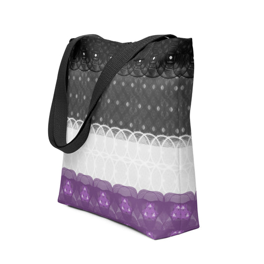 Spirograph Patterned Asexual Flag All-Over Print Tote