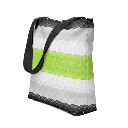 Spirograph Patterned Agender Flag All-Over Print Tote