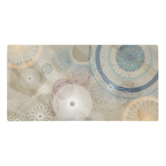 Beige spirals, a Patterned Spirograph Collage Gaming mouse pad