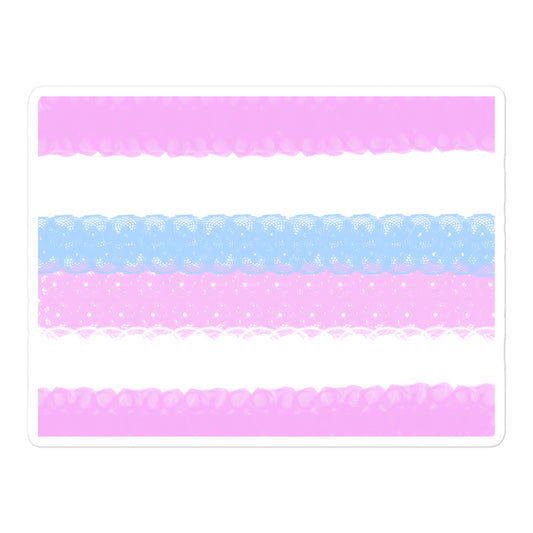 Spirograph Patterned Bigender Flag Kiss-Cut Stickers