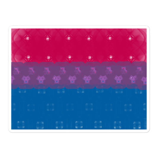 Spirograph Patterned Bisexual Flag Kiss-Cut Stickers