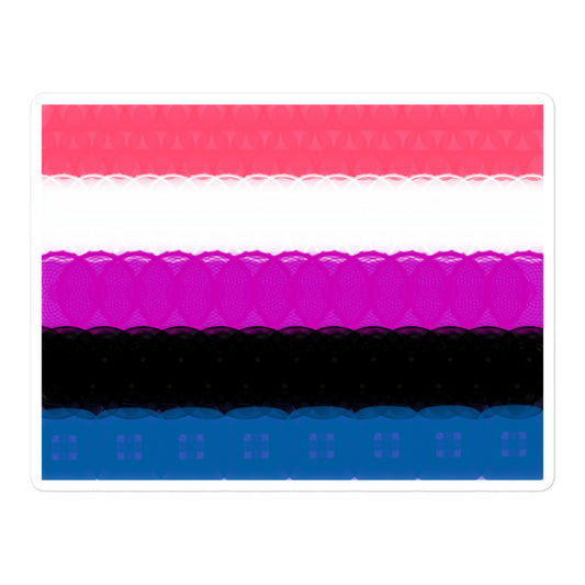 Spirograph Patterned Genderfluid flag Kiss-Cut Stickers