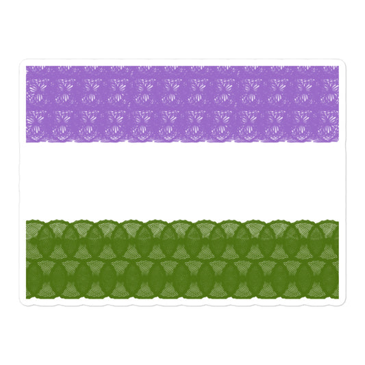 Spirograph Patterned Genderqueer Flag Kiss-Cut Stickers