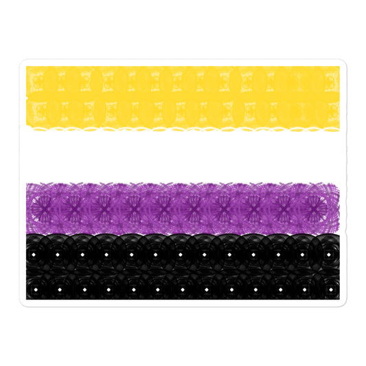 Spirograph Patterned Non Binary Flag Kiss-Cut Stickers