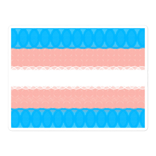 Spirograph Patterned Transgender Flag Kiss-Cut Stickers