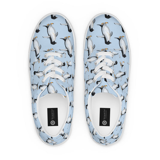Spirograph Adelie Penguin Bird Men’s lace-up canvas shoes