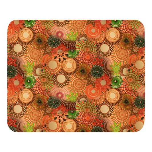 Autumn Spirals, a Patterned Spirograph Collage Mouse pad