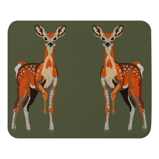 Spirograph Patterned Baby Deer Fawn Collage Mouse pad