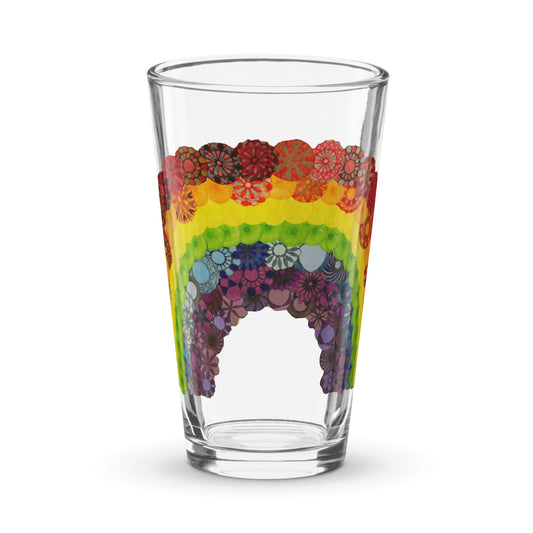 Spirograph Rainbow: a Patterned Spirograph Collage Shaker Pint Glass