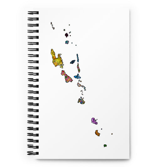 Spirograph Patterned Vanuatu Provinces Map Spiral Notebook