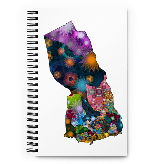 Spirograph Patterned Yemen Governorates Map Spiral Notebook