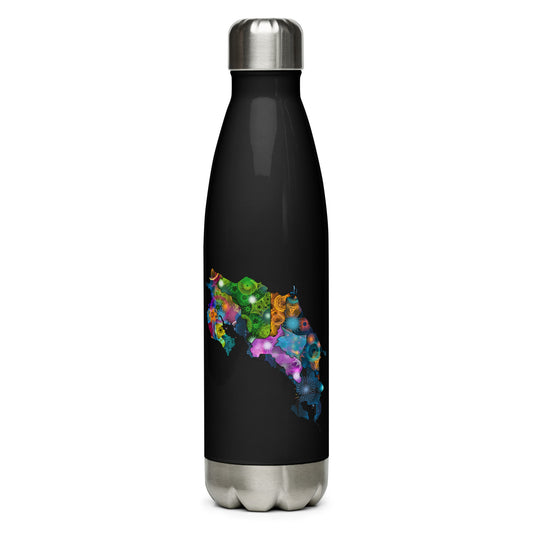 Spirograph Patterned Costa Rica Provinces Map Drink Bottle